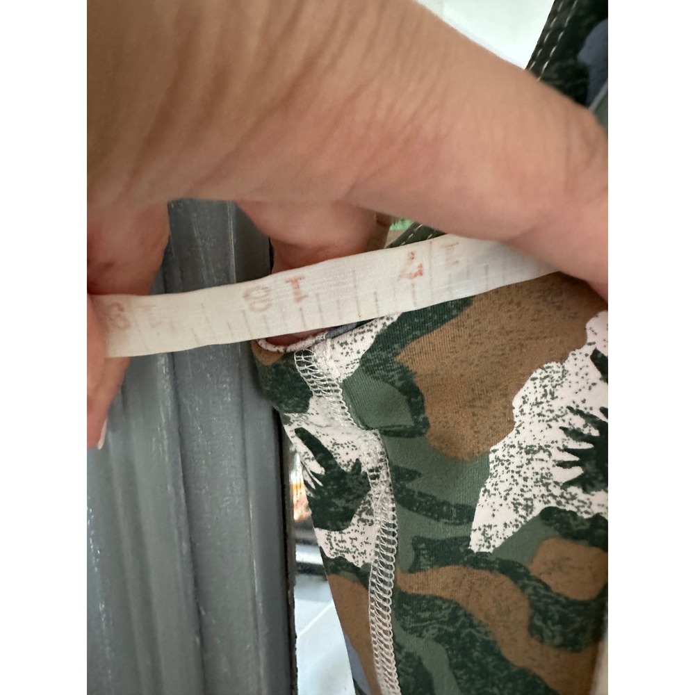 Daily Practice Anthropologie Green Blue Square Neck Floral Camo Midi Dress L - Picture 10 of 11